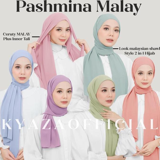 Baguskok- Pashmina Instant Malay Tieback Tali Belakang, Pashmina Malay Tali Ceruty Jilbab Pad Panjan
