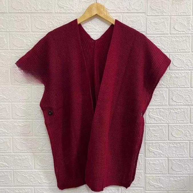 Baju Cardigan Outer Top Rajut Batwing Hitam Burgundy Putih Maroon Dusty Pink Denim Magenta Mewah dan
