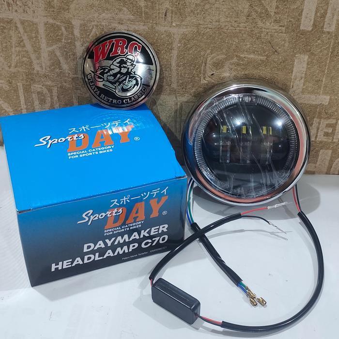 Reflektor Lampu Depan Headlamp Honda C70 Led Daymaker Original Dan Terpercaya