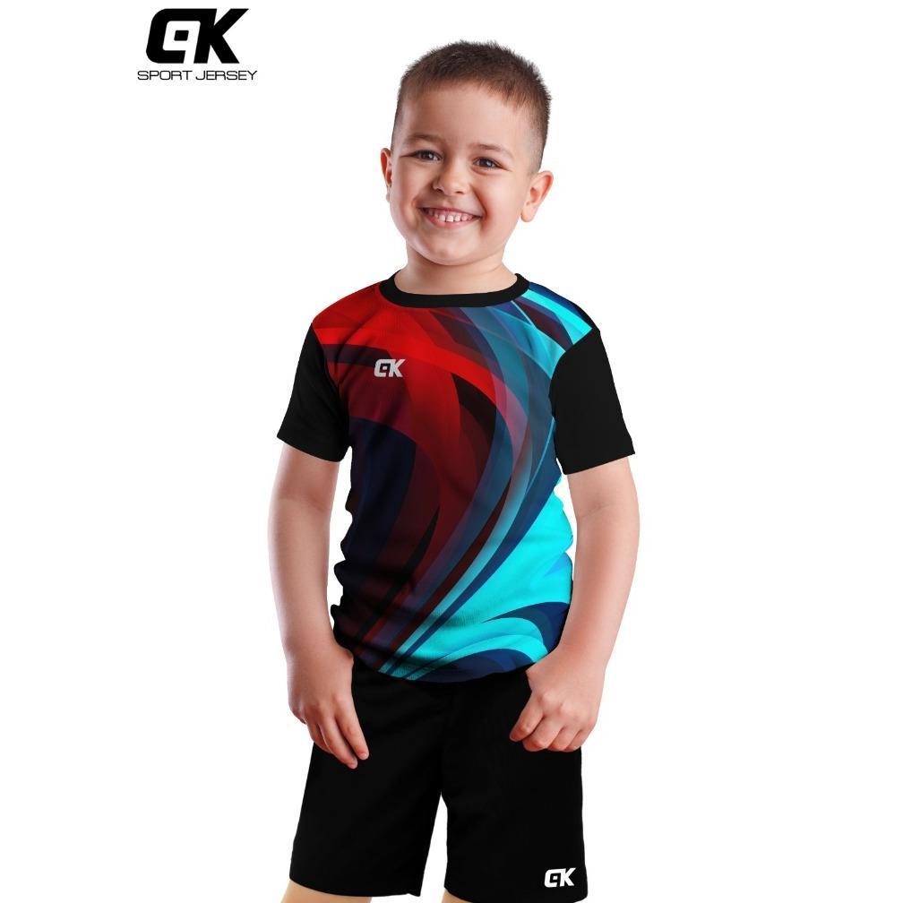 official setelan kaos olahraga anak-anak baju olahraga futsal voli bukutangkis badminton printing
