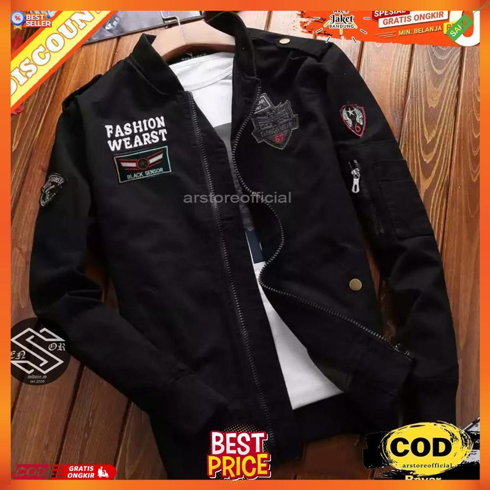 Jaket Bomber Pria / Jaket Bomber Aragon / Bomber Cowok Aragon Sensor [J3]