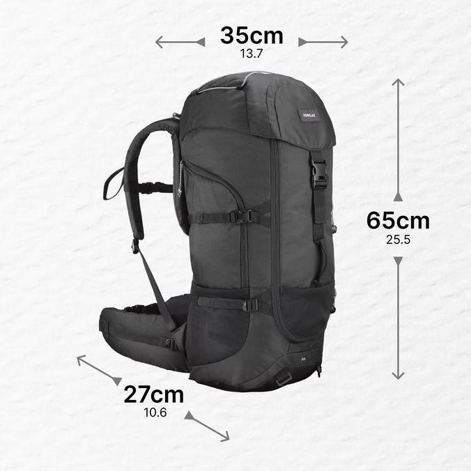 NEW DECATHLON  FORCLAZ RANSEL TRAVEL 50 L - HITAM - 8735043 ORI