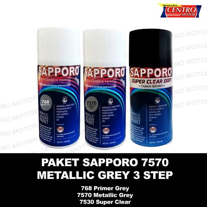 Sapporo Spray Paket Cat Velg Metallic Grey