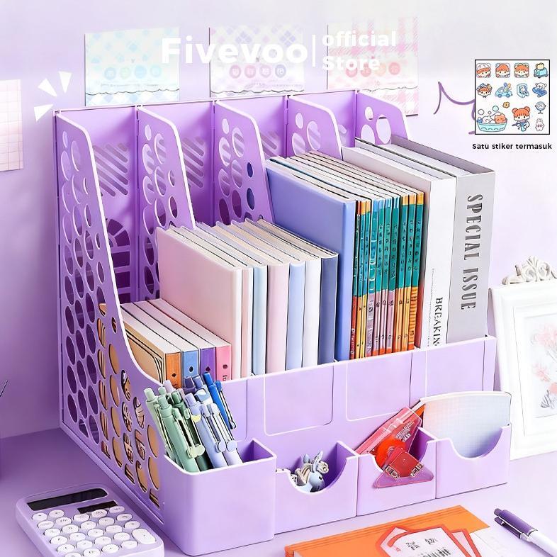 TERBARU FIVEVOO Rak Dokumen Kantor/ Tempat Penyimpanan/ Organizer Stationery & Dokumen/Rak Standing 