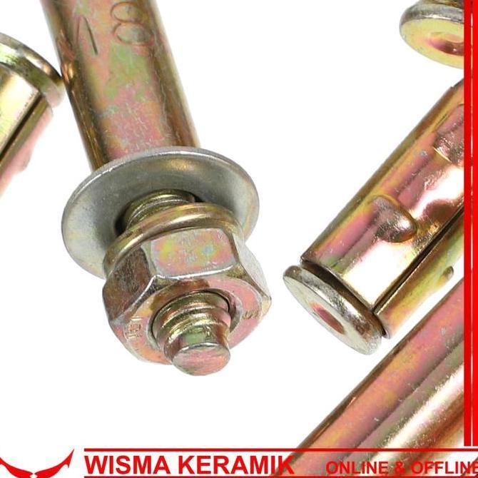 10pcs Dinabolt Dynabolt M10 heavy duty Sekrup skrup dynabolt ukuran M10x50 M10x60 M10x70