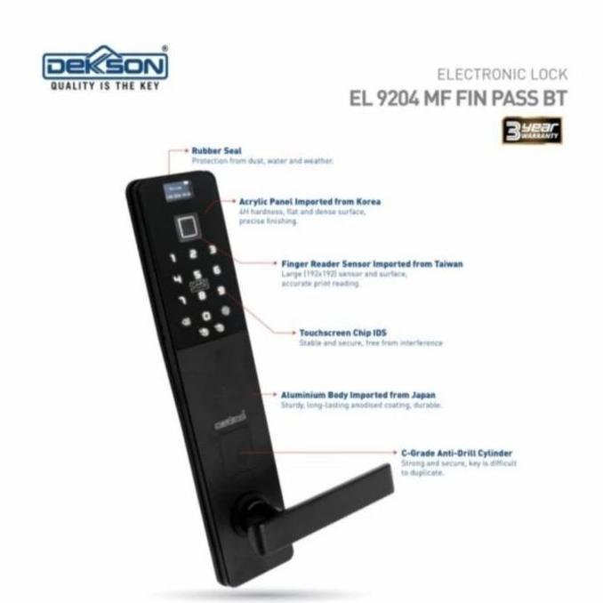 Electronic Door Lock Dekson EF 9204 MF / Handle Pintu Smart Lock