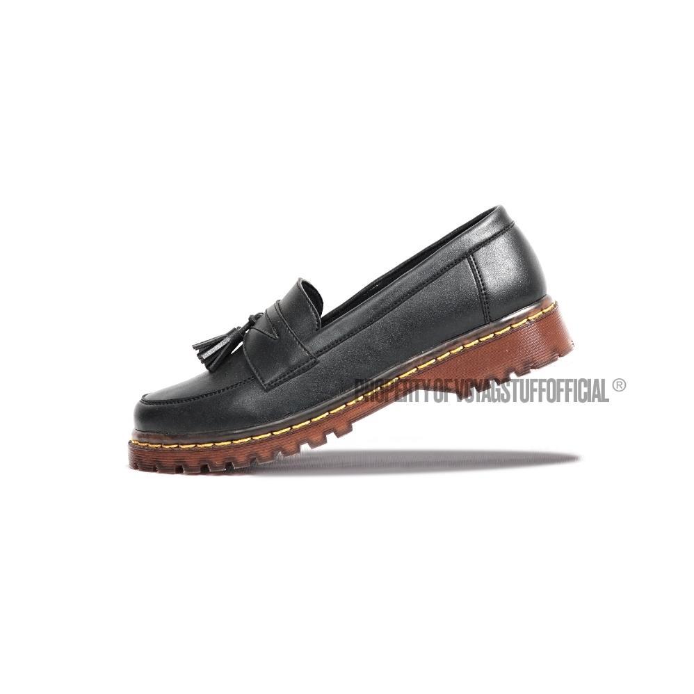 official voyagstuffofficial - penny loafers vava v1  black kulit wanita