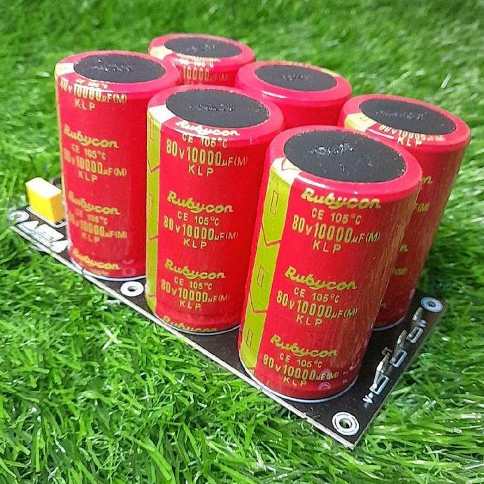 PSU PCB 6 ELCO 80V 10000UF RUBYCON MERAH KLP 1SET