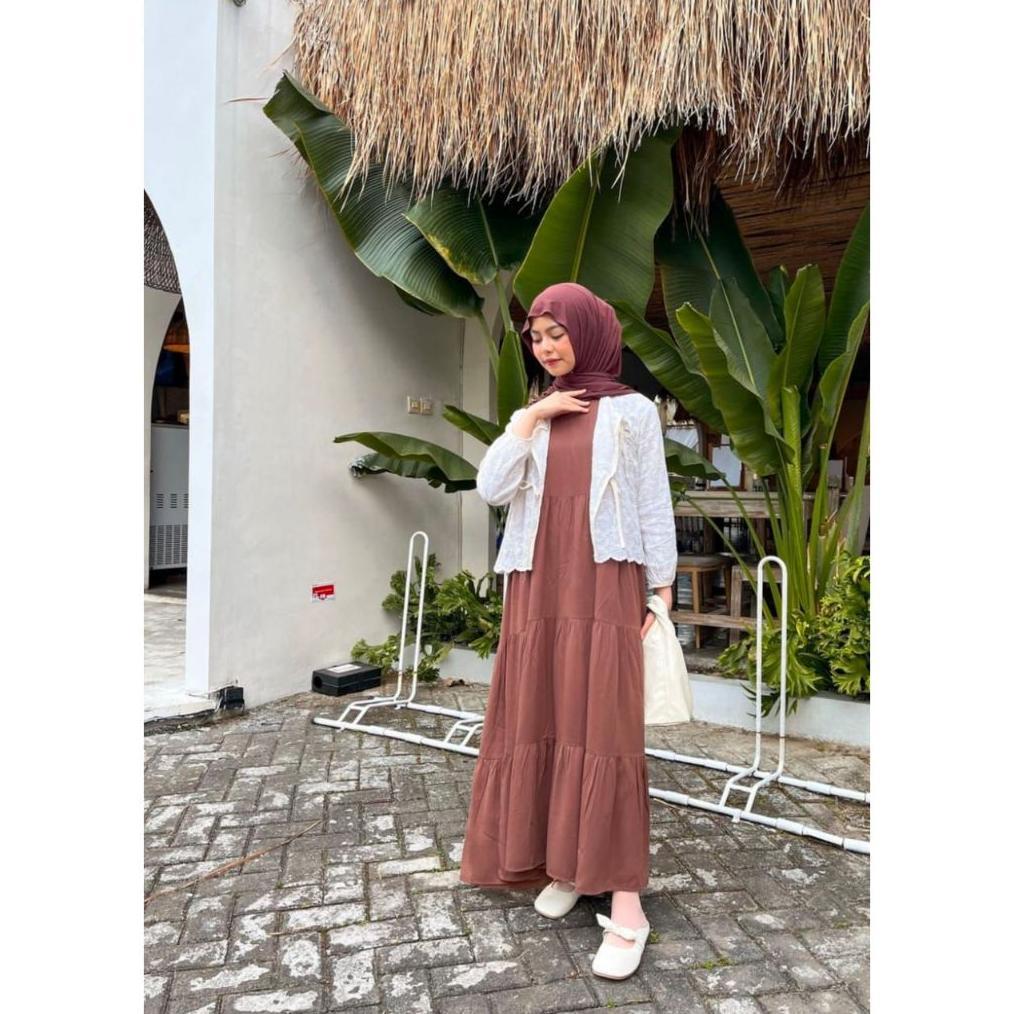 Tahan Lama Inner Dress Susun // Dalaman Gamis Tanpa Lengan // Iner Dress Rempel Premium