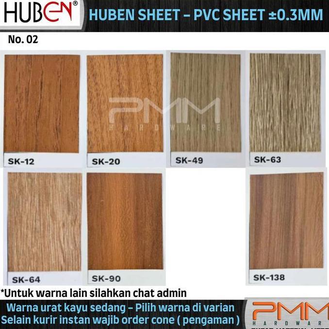 PVC SHEET TEBAL 0,3 WARNA URAT KAYU SEDANG TACO SHEET DECO HUBEN SHEET