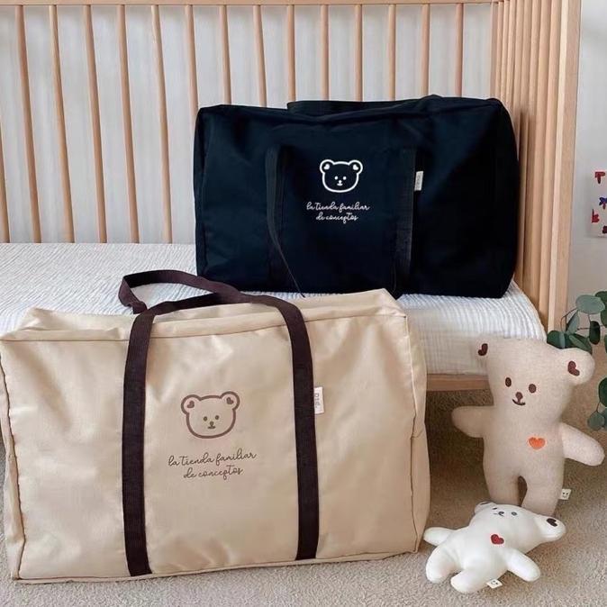 Tas Travel Lipat Motif Teddy Bear  Jumbo - Travel Bag Hand Carry Waterproof - Hospital Bag - Tas Per