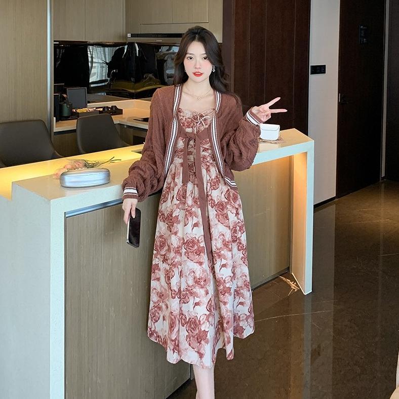Premium Miss Emita Baju Pink Midi Dress Casual Dress Wanita Gaun Jambon Korean Style Pantai Lengan P