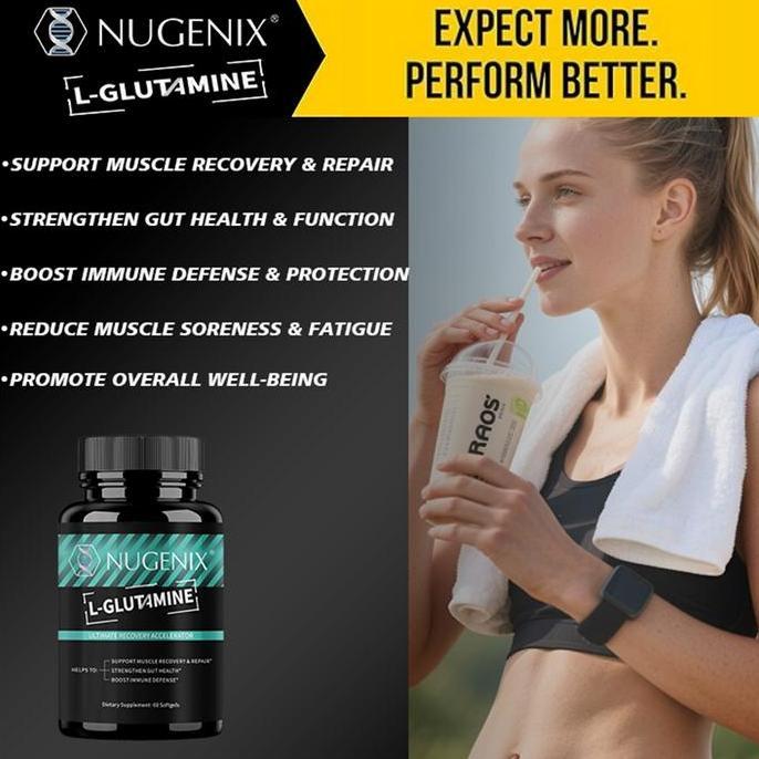 Nugenix L-Glutamine, Dukung Pemulihan Otot & Kurangi Kelelahan