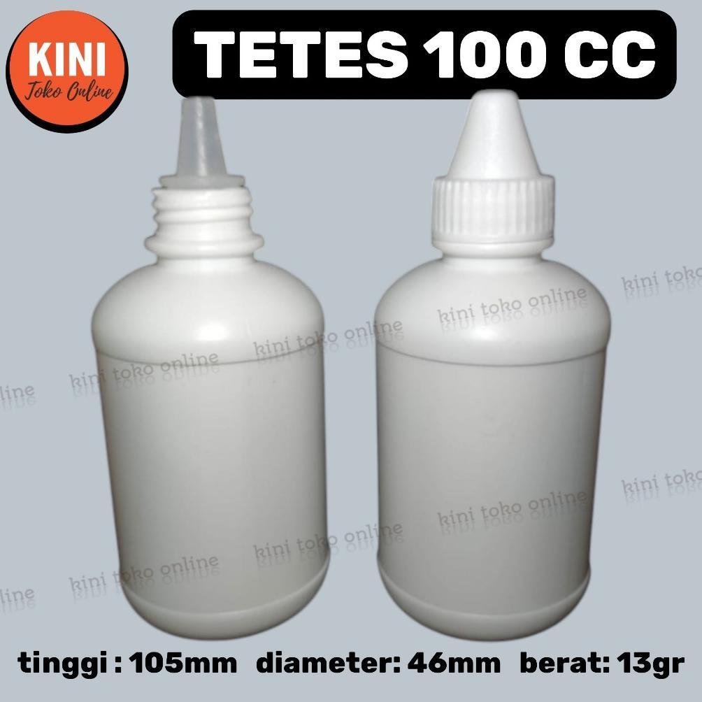 CC botol tetes 100 ml BOLONG LANCIP NON SEGEL plastik kosong putih natural  bening 100ml
