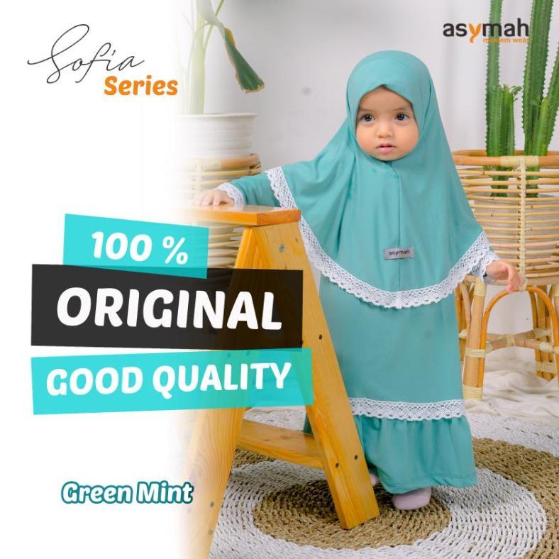 ASYMAH Gamis Anak Daily Jersey Premium Warna Mint Sofia Series