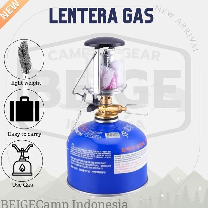 BEIGE - Lentera gas outdoor lampu camping ultralight petromak TQ-215