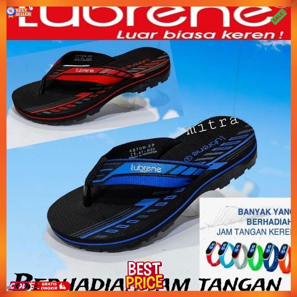 SANDAL JEPIT ANAK LAKI LAKI KECIL TANGGUNG KARET SPONS SENDAL LUBRENE ORIGINAL BERHADIAH JAM TANGAN 
