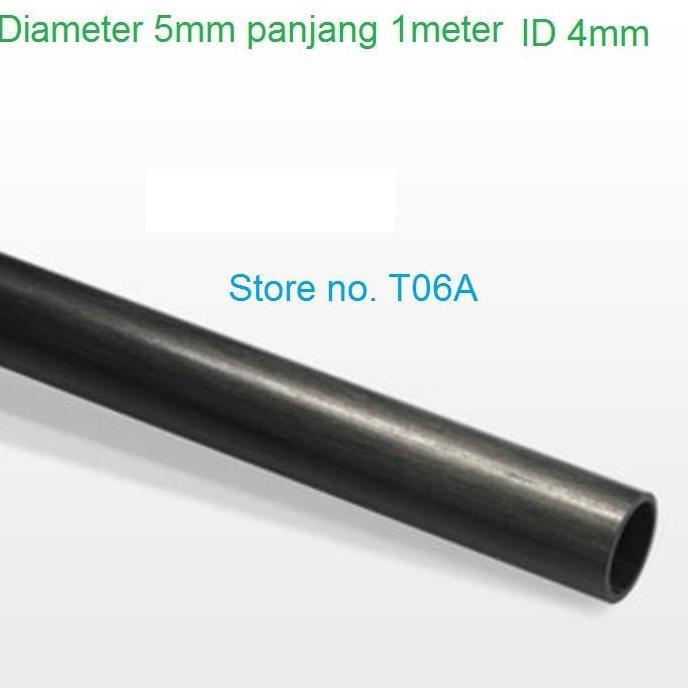 1METER PIPA KARBON TUBE PULTRUDE OD 5MM ID3MM 5X3 5X3MM CARBON FIBER AEROMODELING PESAWAT OHLG GABUS