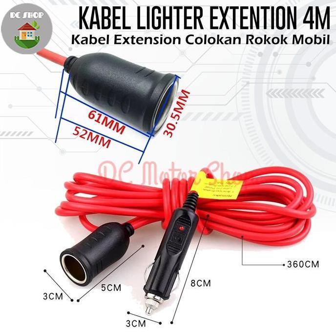 Kabel Colokan Mobil Cigarette Lighter Extension Colokan Lighter Mobil