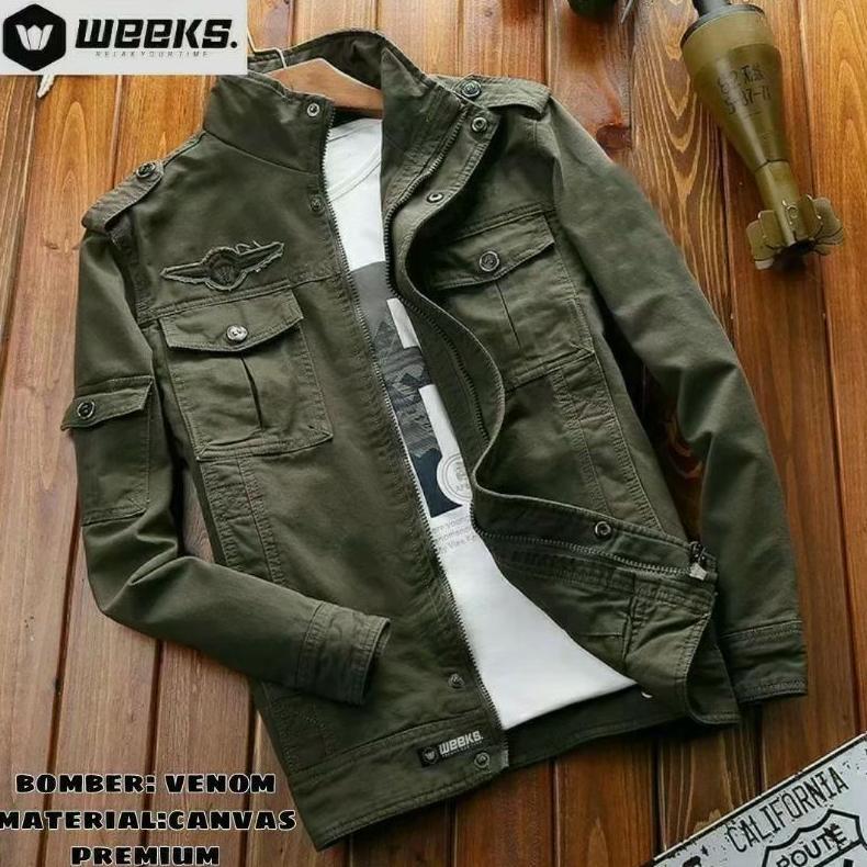 Official Jacket Bomber Canvas Venom Pria Jacket Pria Premium Jacket Model Terkini