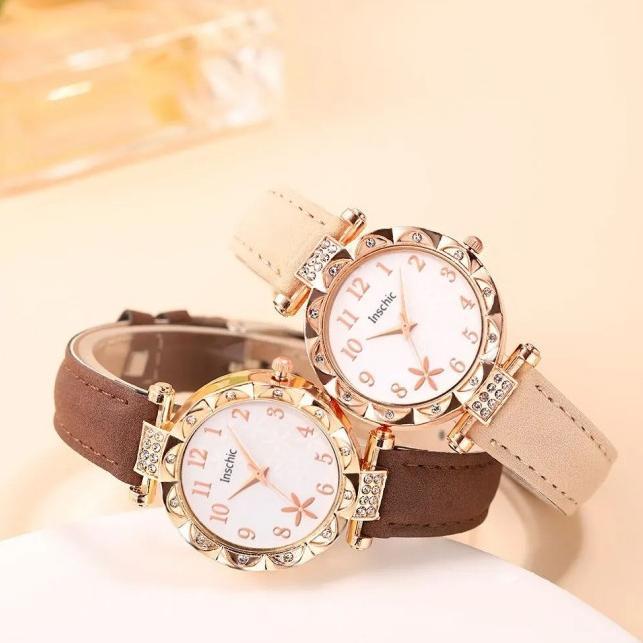 cuci gudang 5pcsins jam tangan kuarsa wanita wanita bunga kuarsa jam tangan arab digital dial gelang