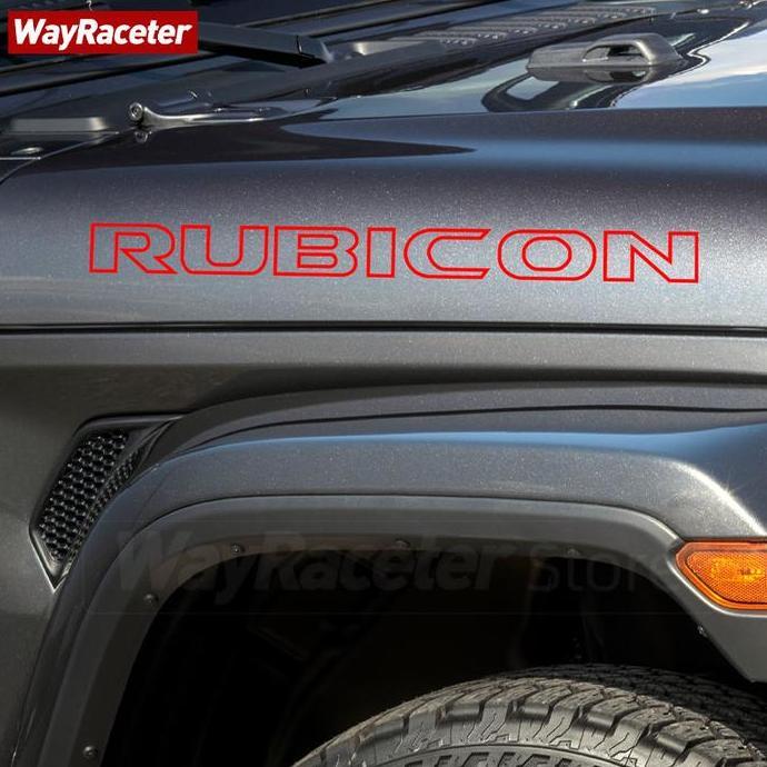 2 Pcs Engine Cover Side Hood Sticker Rubicon Unlimited Reflective Vinyl Decal For Jeep Wrangler JK J