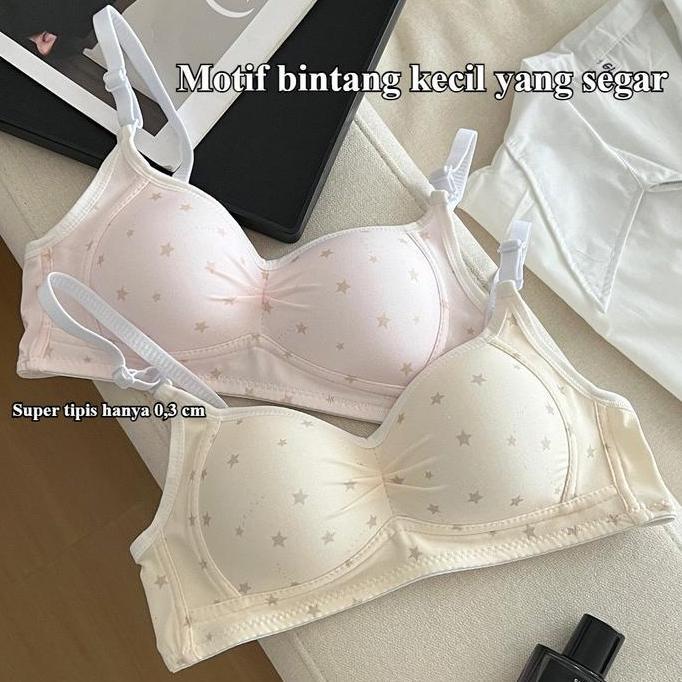 Bra Remaja Motif Bintang Tanpa Kawat, Lembut & Tidak Menekan BH020