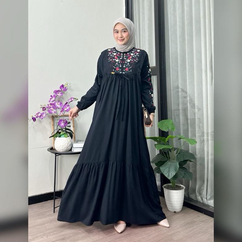 Grosir Amanda Maxi Dress Gamis Bahan Rayon Twill Signature Super Adem Dan Tebal New Launching