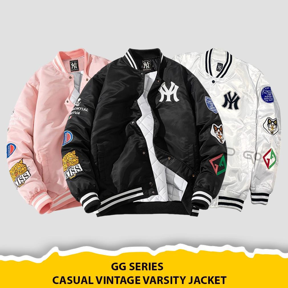 Recommended Jumpshot Jaket Varsity Baseball Pria Wanita  Motif Gambar Full Bordir