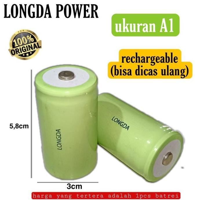 Baterai Battery Cas Rechargeable A1 Jumbo Tipe D 3000mAh LONGDA Satuan 1pcs