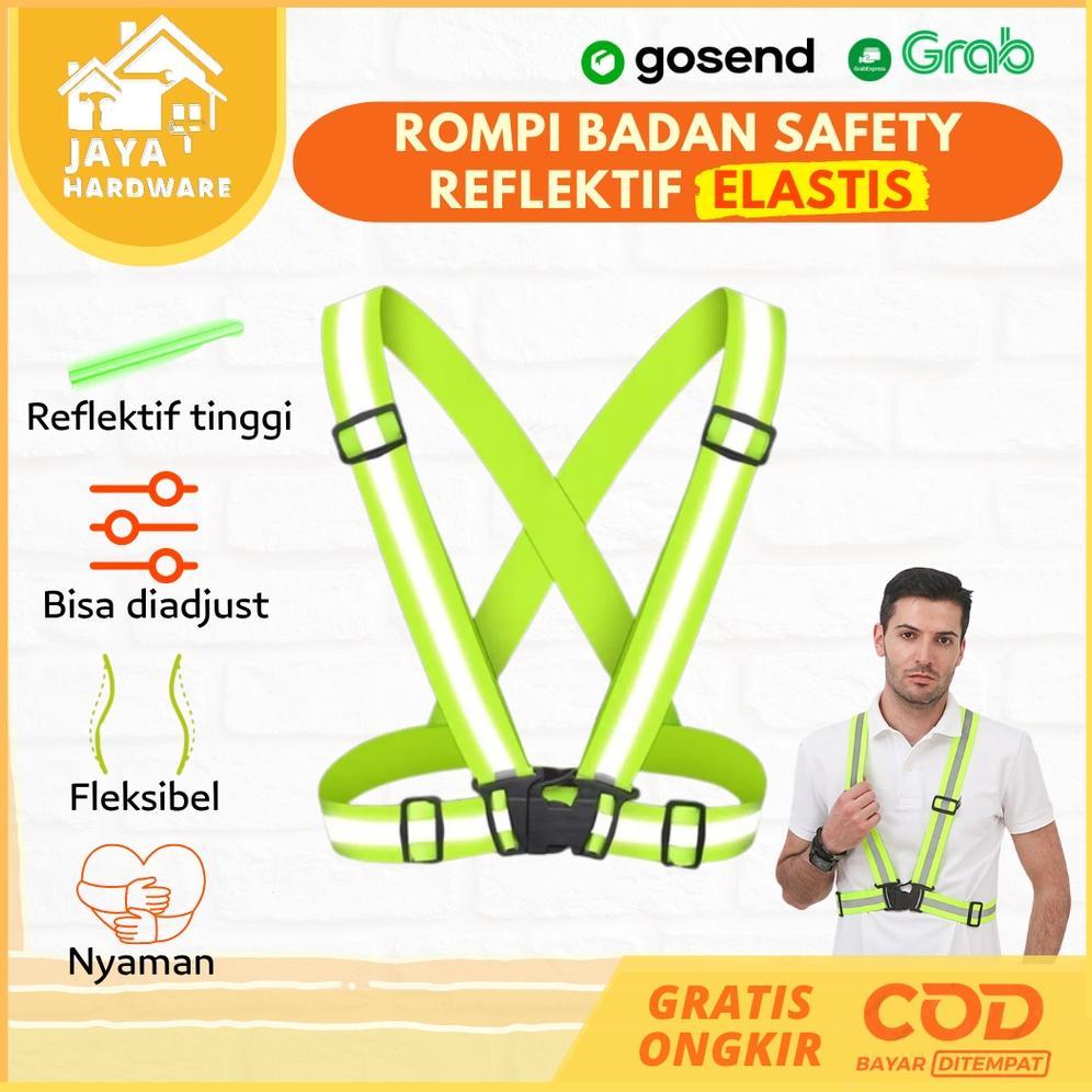 Terbaru Rompi Proyek Safety Reflektor Bahan Karet Elastis Model V | Jas Safety Belt Vest Reflektif S
