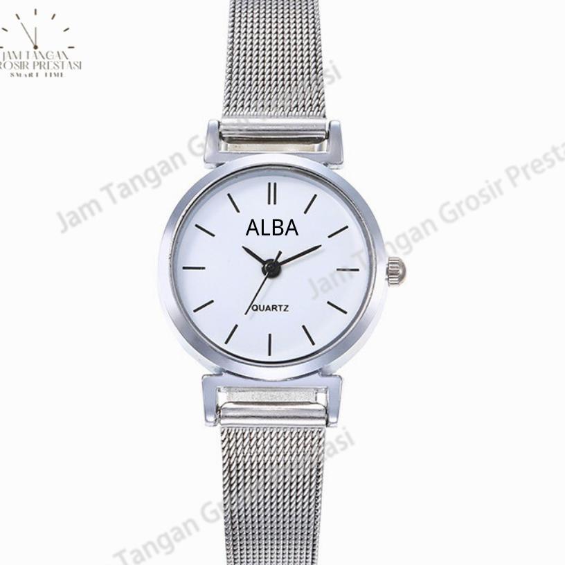 Hot Jam Tangan Stainless Steel Gaya Untuk Wanita Analog / Jam Tangan Stainless Steel Kecil Analog Al