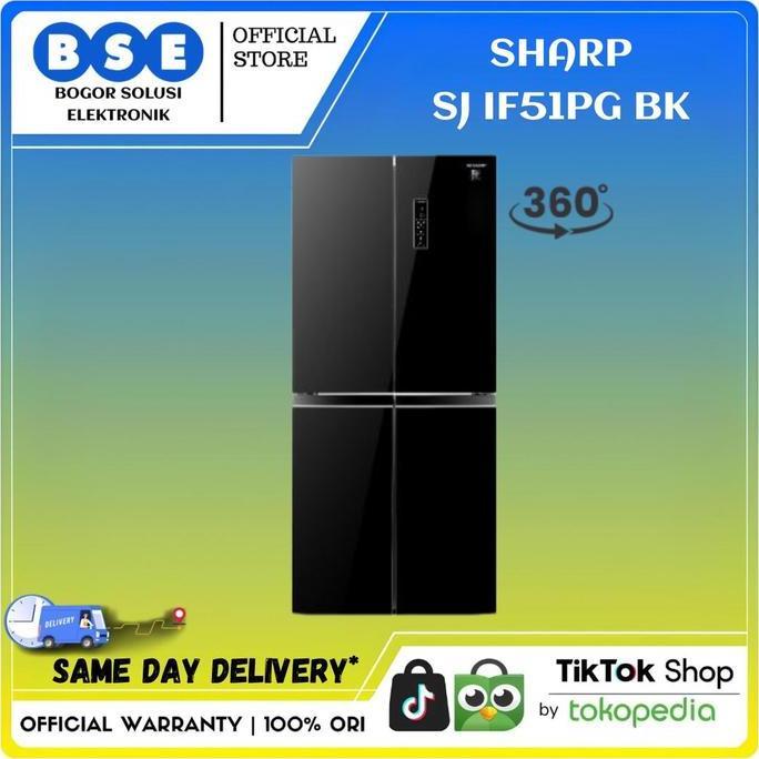 KULKAS 4 PINTU SHARP SJ-IF51PG-CG/BK | SJIF51PGBK 472L Sharp SJ IF51PG