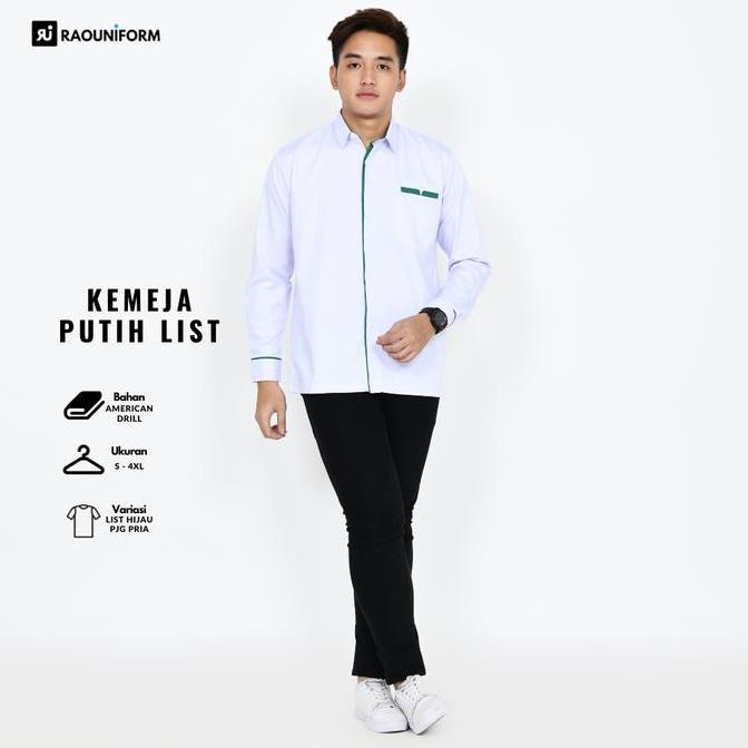 Baju Kerja Atasan/Baju Putih Kesehatan/Seragam Kerja Kesehatan/Baju Pria Lengan Panjang/Kemeja Insta