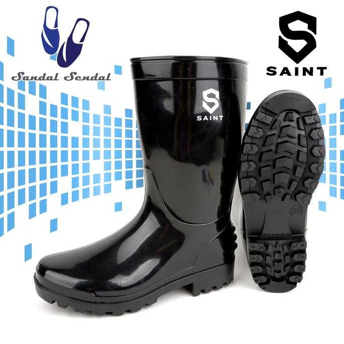 Sepatu Boot Pendek SAINT ASCO Hitam Boots Karet Lentur Anti slip & air