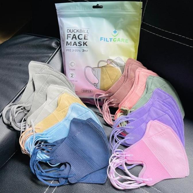 Masker Duckbill Filtcare 3ply Earloop 50 pcs Mix 10 Warna