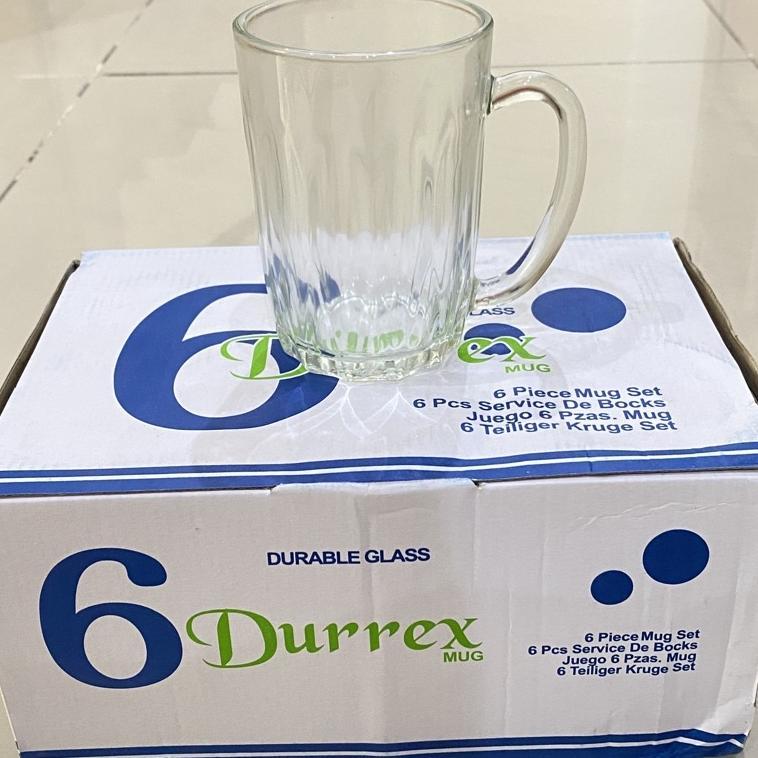6 Pcs Gelas Kopi Gagang Kaca Royalex Durrex Mug