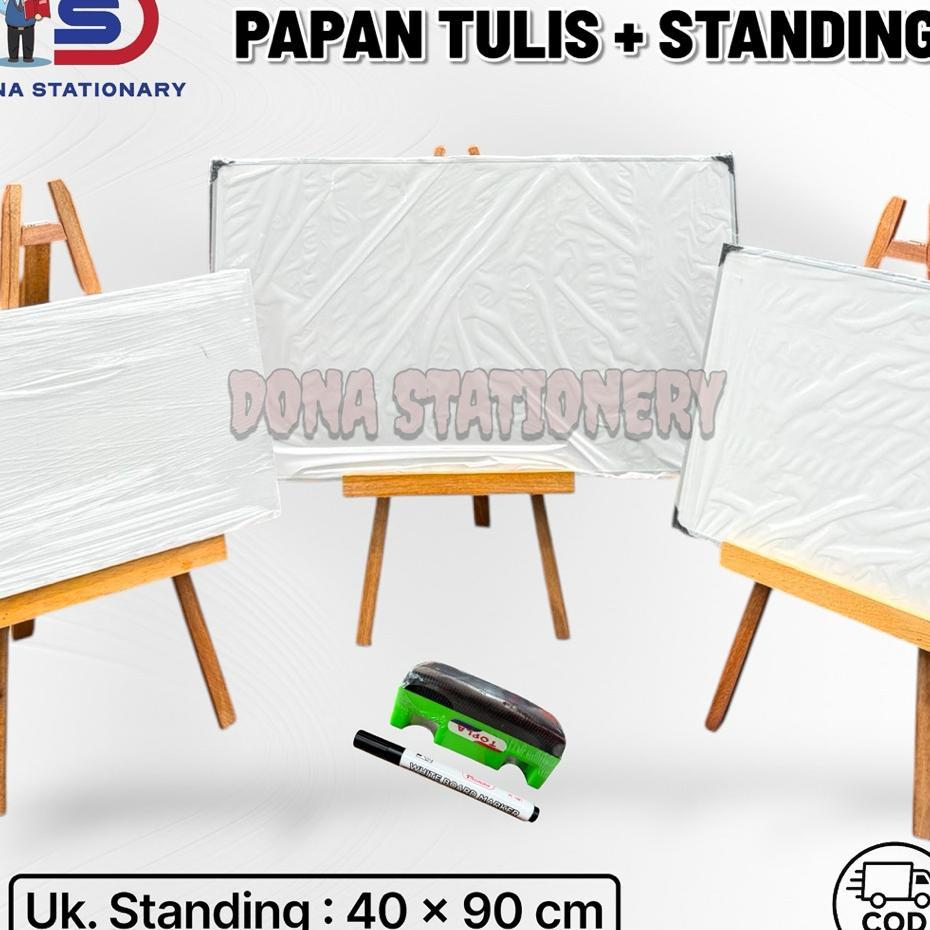 1 Set Whiteboard Standing 80 120 Cm | Whiteboard Standing | Standing Papan Tulis