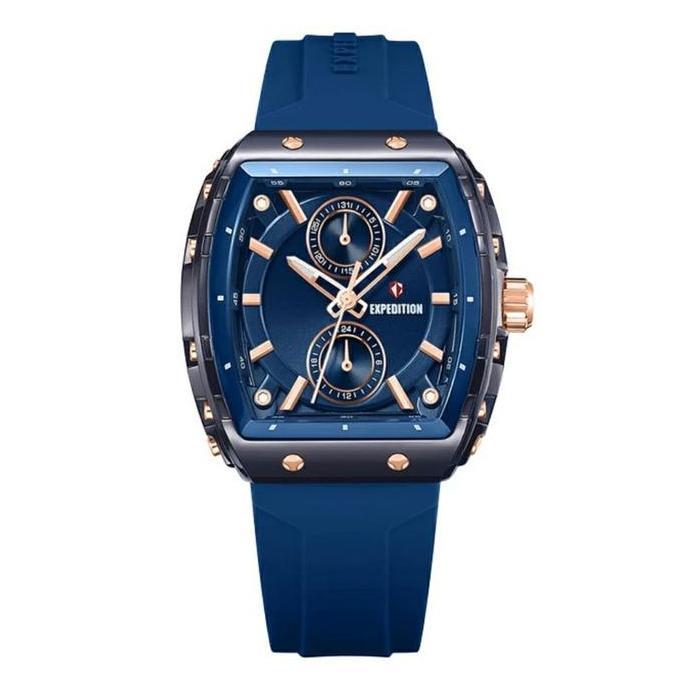 Jam Tangan EXP EX 6814 MFRRGBU Blue Rubber Band