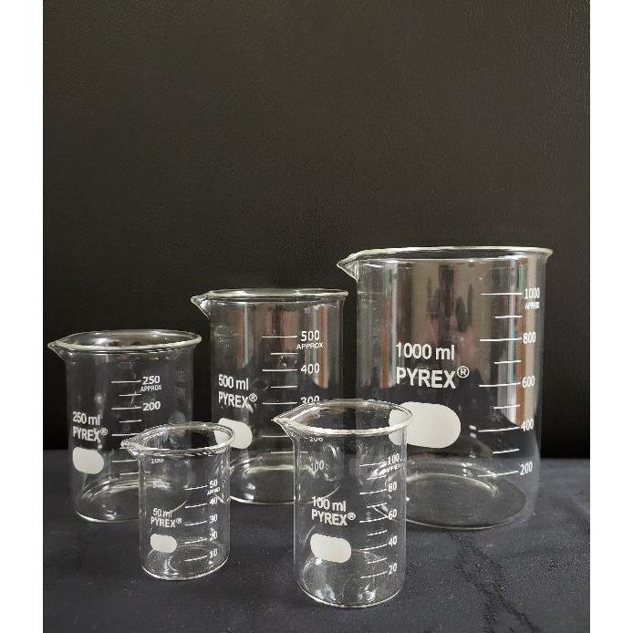 Beaker Glass 1000Ml / Gelas Kimia / Gelas Piala 1000Ml Pyrex /Gelas Beaker