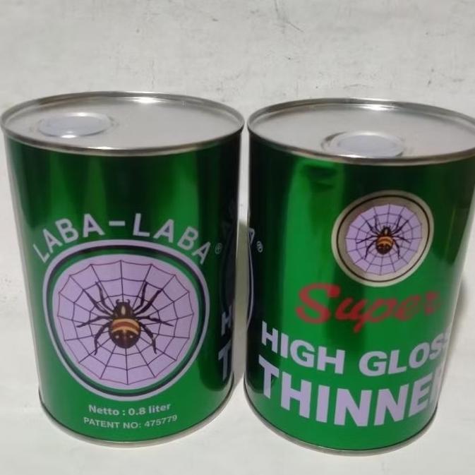 Thiner Laba Laba Super High Gloss Isi 0.8 Liter Campuran Cat Kayu Besi Mobil Tiner