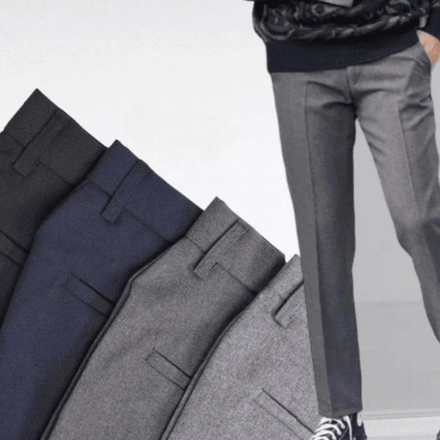 Celana Kantor Formal Pria Slimfit Bahan Dasar Kain Wol