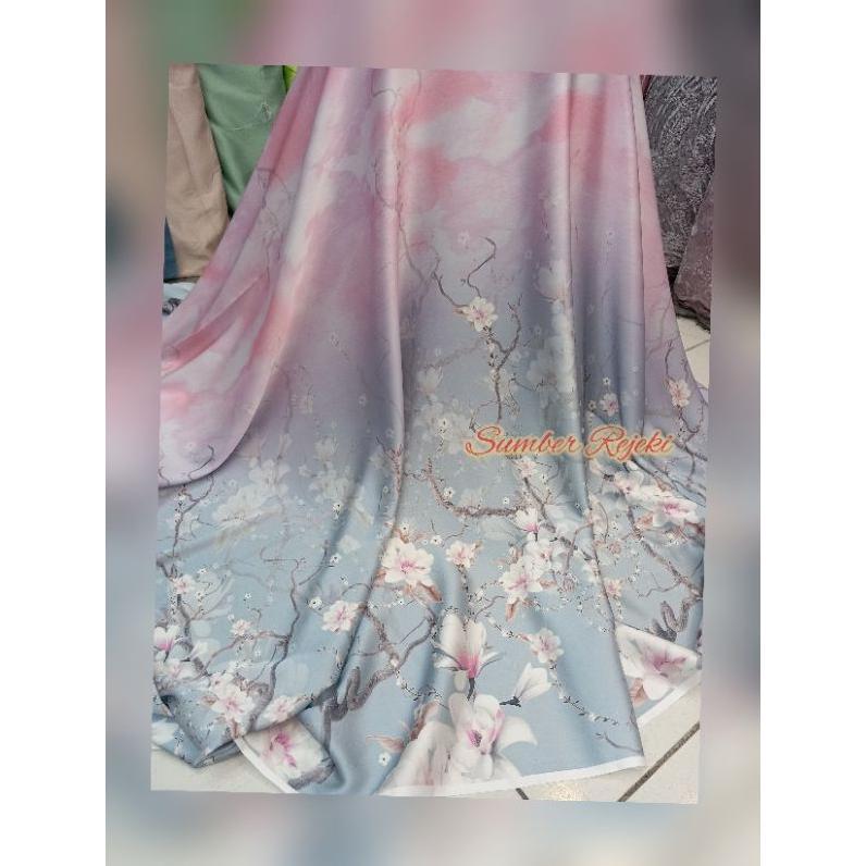 Kain Sutra Asli Motif Banyak Warna 1.5M Lebar