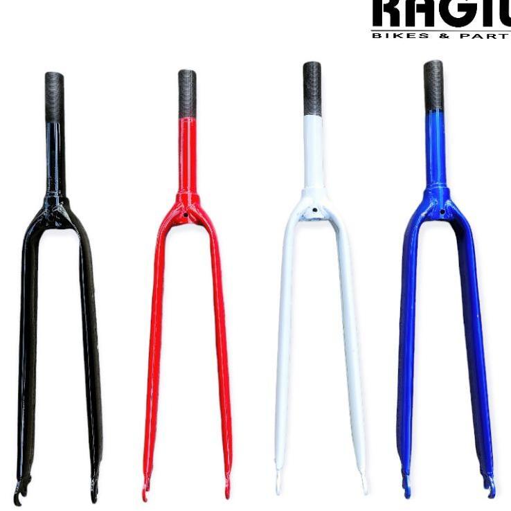 Fork Sepeda Fixie 700 C 700C Garpu Standar Dan Oversize 22.2 25.4 28.6 Hitam Putih Merah Biru Fixi R