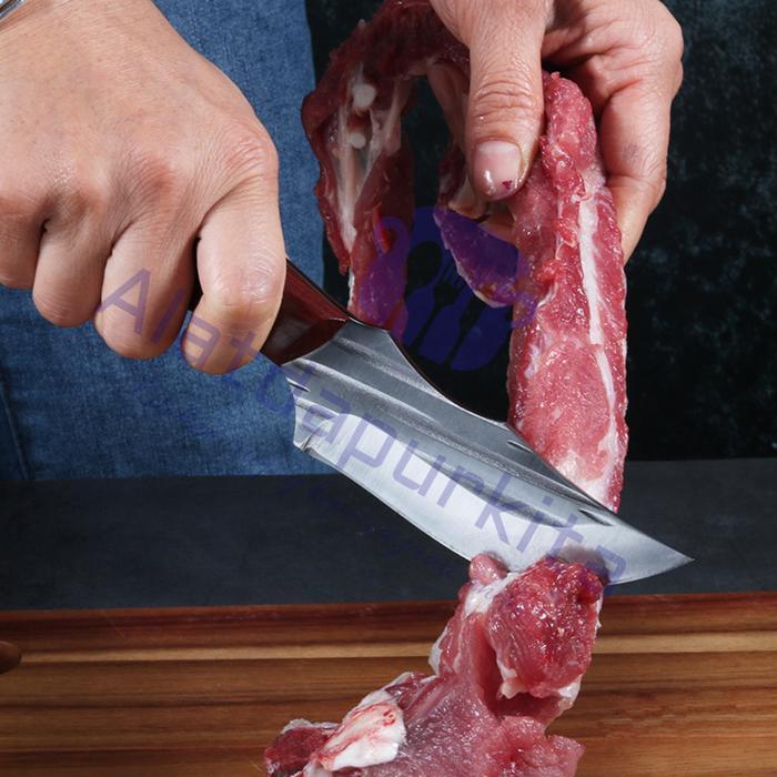Bisa Cod - Pisau Dapur Daging Potong Tali Ranting Bahan Baja 4Cr13 Multifungsi Size 22 Cm Untuk Kegi