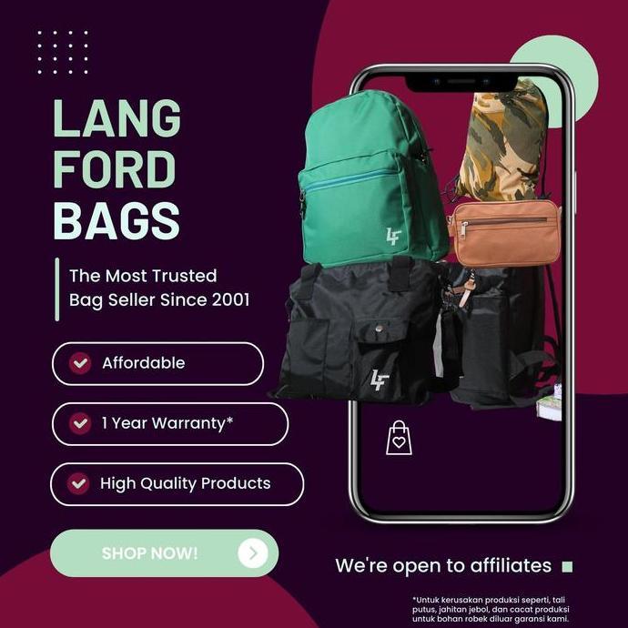 Sale Lang Ford - Boston / Tas Sekolah Anak / Ransel Laptop Remaja / Kuliah / Travel / Waterproof / U