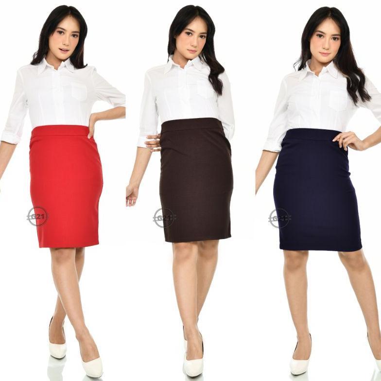 NEW Rok Kerja Kantor Pendek Span Pencil Hitam Dan Warna Wanita Bahan Dasar Formal Import High Premiu