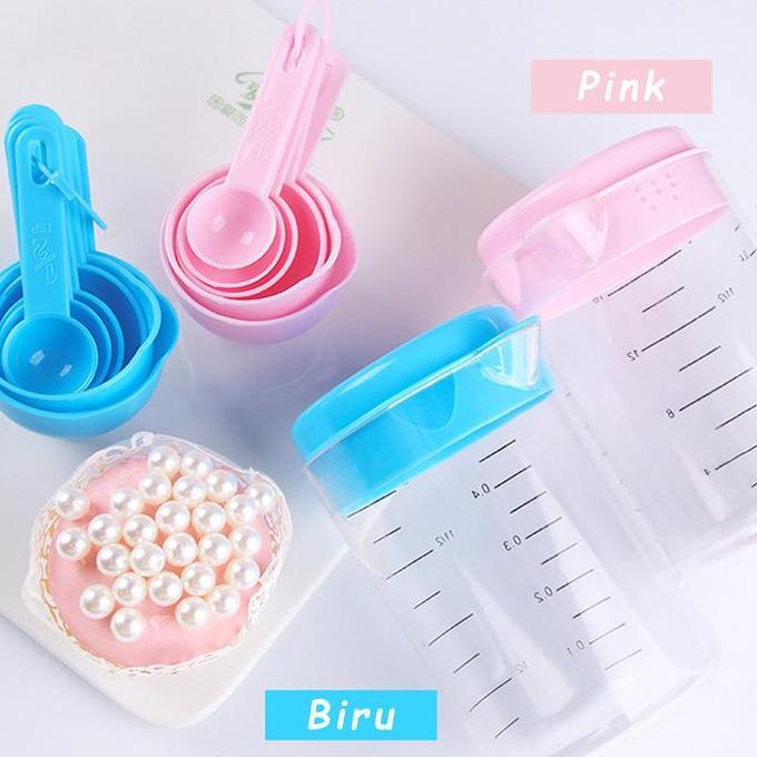 Zatura- Sendok Takar Plastik Set Gelas Takar Rna Pink Dan Biru