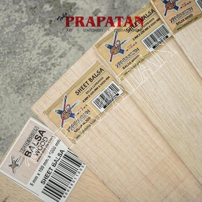 Kayu Balsa Sheet Papan 8mm Sheet 10x100cm / Balsa Wood / Kayu Maket