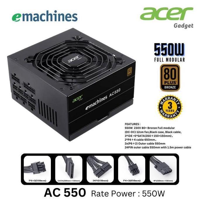 PSU Acer AC550 550 Watt 80+ Bronze Full Modular - PSU Acer 550Watt
